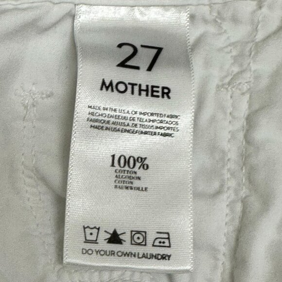 MOTHER THE DROPOUT CUFF SHORT, WHITE, S 27 - Picture 10 of 12